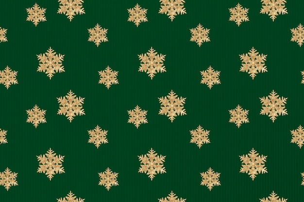 Sfondo verde con motivo a fiocco di neve natalizio, remix della fotografia di wilson bentley