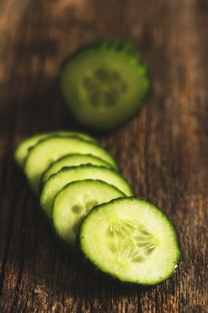 Green cucumber slices