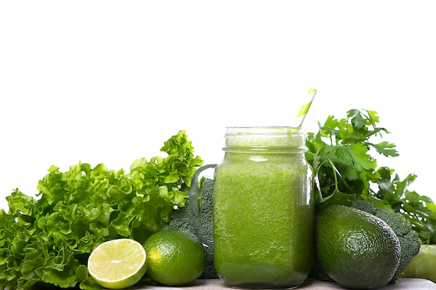 Free photo green detox smoothie. smoothie recipes for a fast weight loss