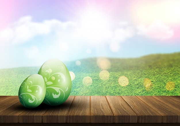 무료 사진 초원에서 녹색 계란