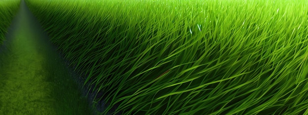 Foto gratuita albero di campo verde e cielo blu ottimi come sfondo per banner web ai generativi