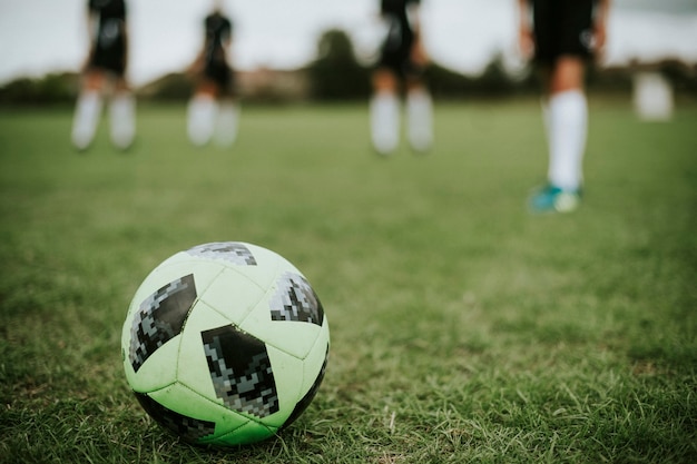 Free photo green football on a field