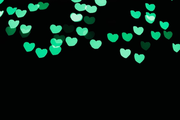 Free photo green heart-shaped lights