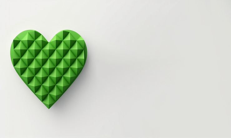 Free Photo green heart in studio