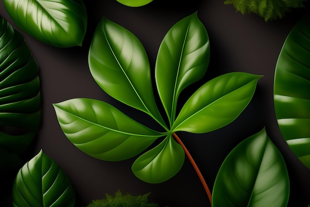 Foto gratuita una foglia verde con sopra la parola ficus