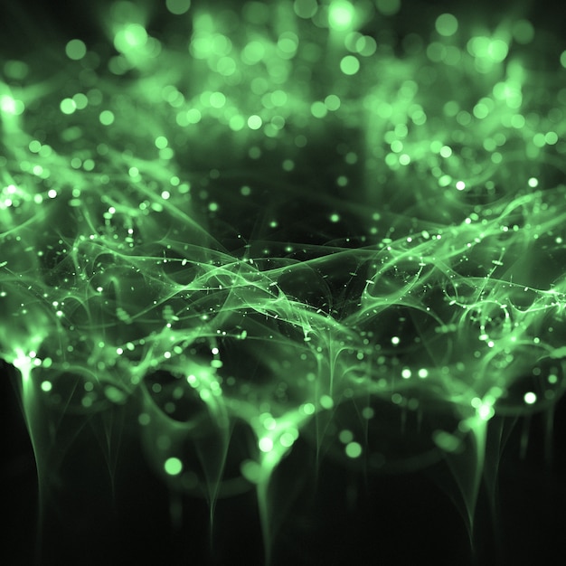 Green lights particles wallpaper