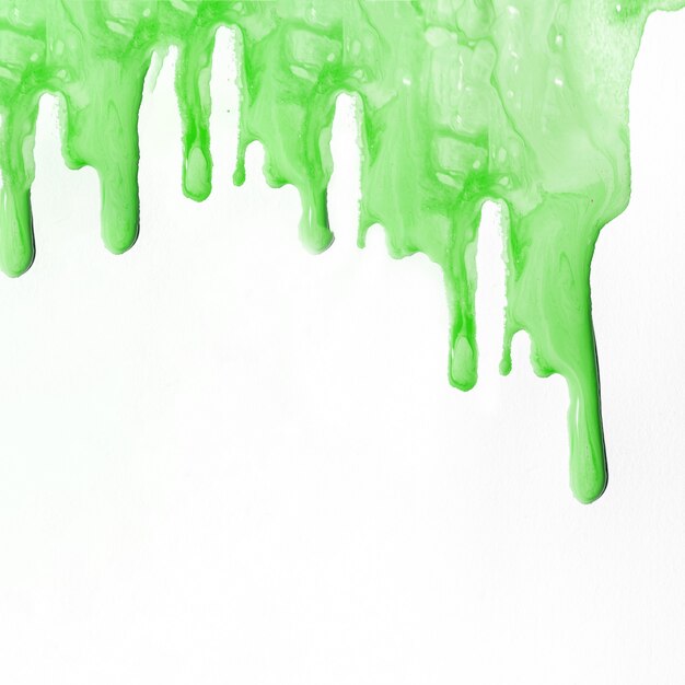 Green liquid paint background with copyspace