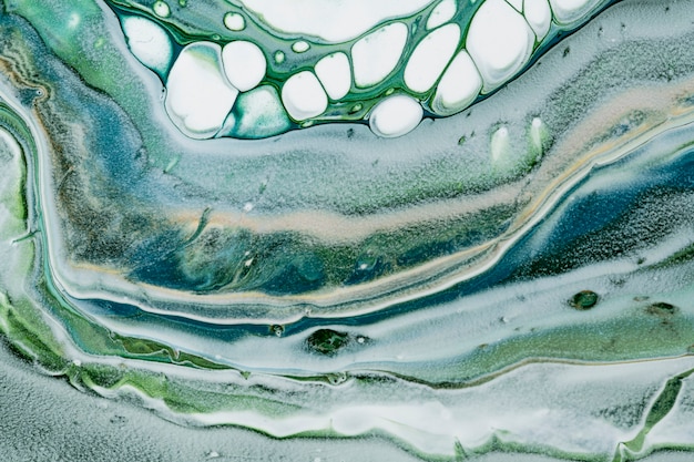 녹색 대리석 소용돌이 배경 DIY 흐르는 질감 실험 예술