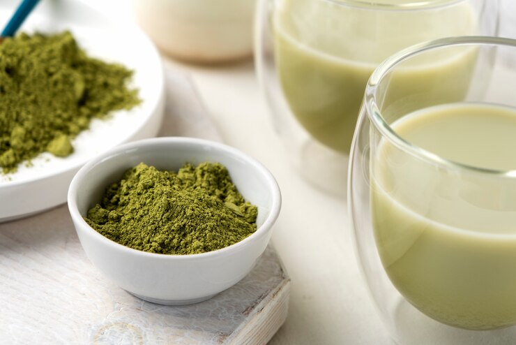 Free Photo green matcha tea still life