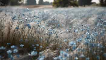 Free photo green meadow growth tree branch in foreground generated by ai