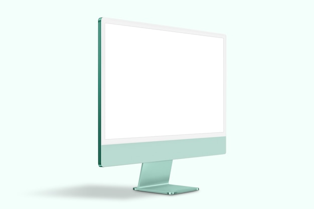 Green minimal computer desktop screen digital device with design space