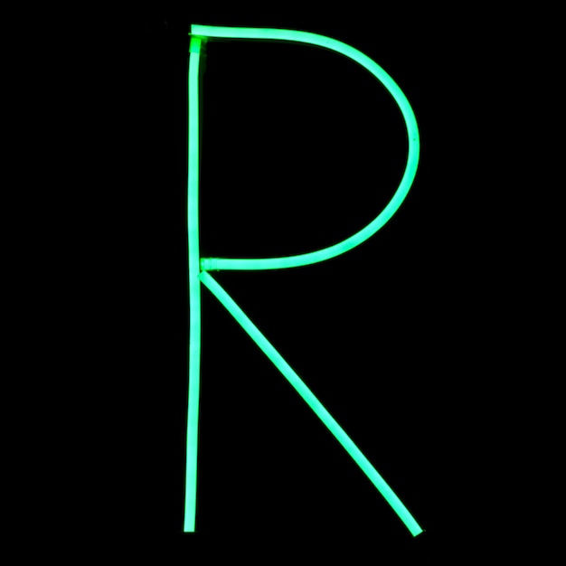 녹색 네온 불빛 알파벳 글자