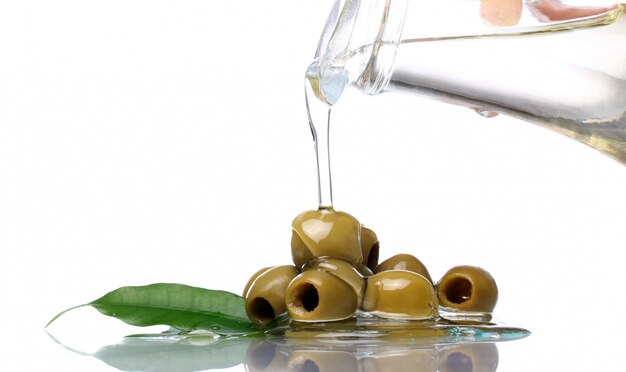 Green olives in oil