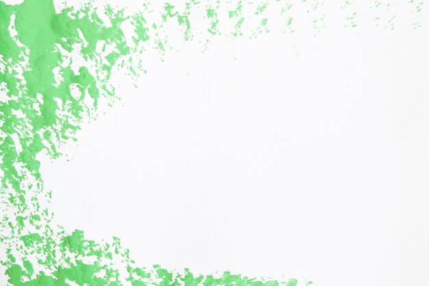 Green paint on white