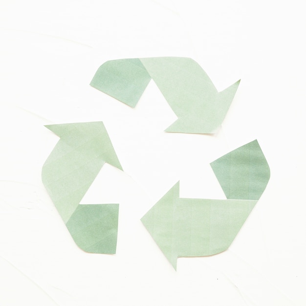 Green paper recycle logo