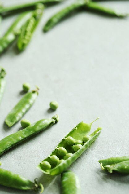 Green peas top view