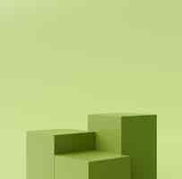 Free photo green pedestal podium for product display stand empty space stage studio background 3d rendering
