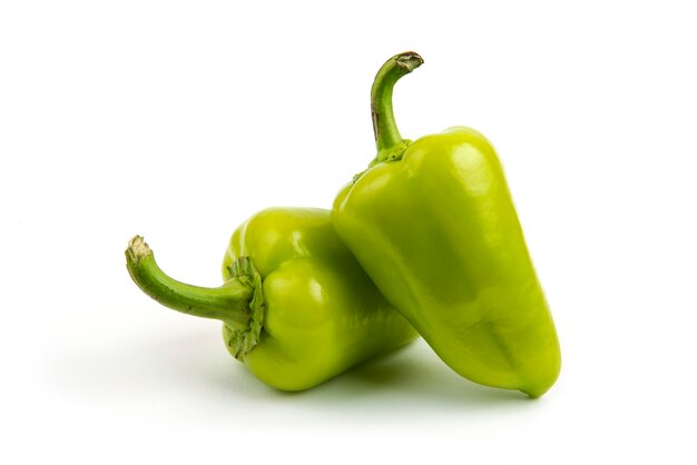 Green peppers isolatedon white.