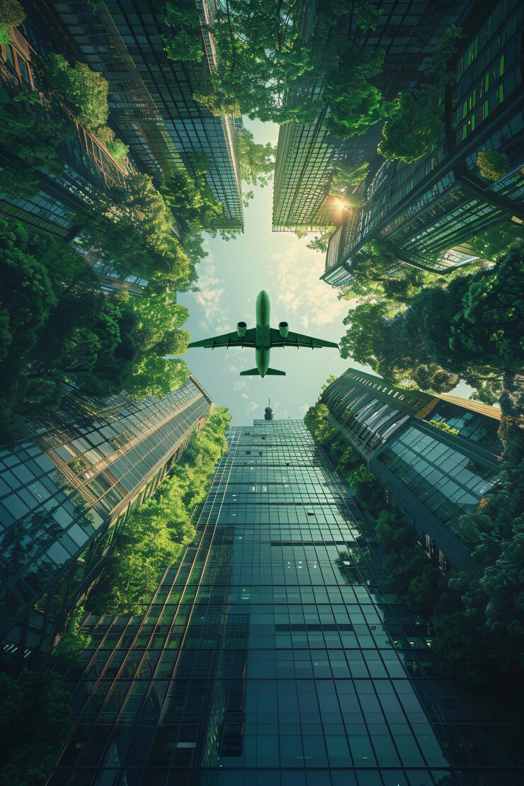 Free Photo green plane in ecofriendly environment