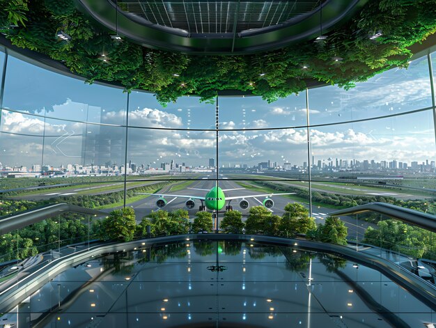 Free Photo green plane in ecofriendly environment
