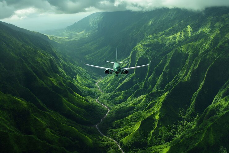 Free Photo green plane in ecofriendly environment