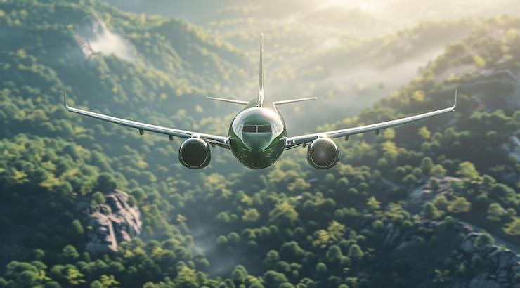 Free Photo green plane sustainable energy concept