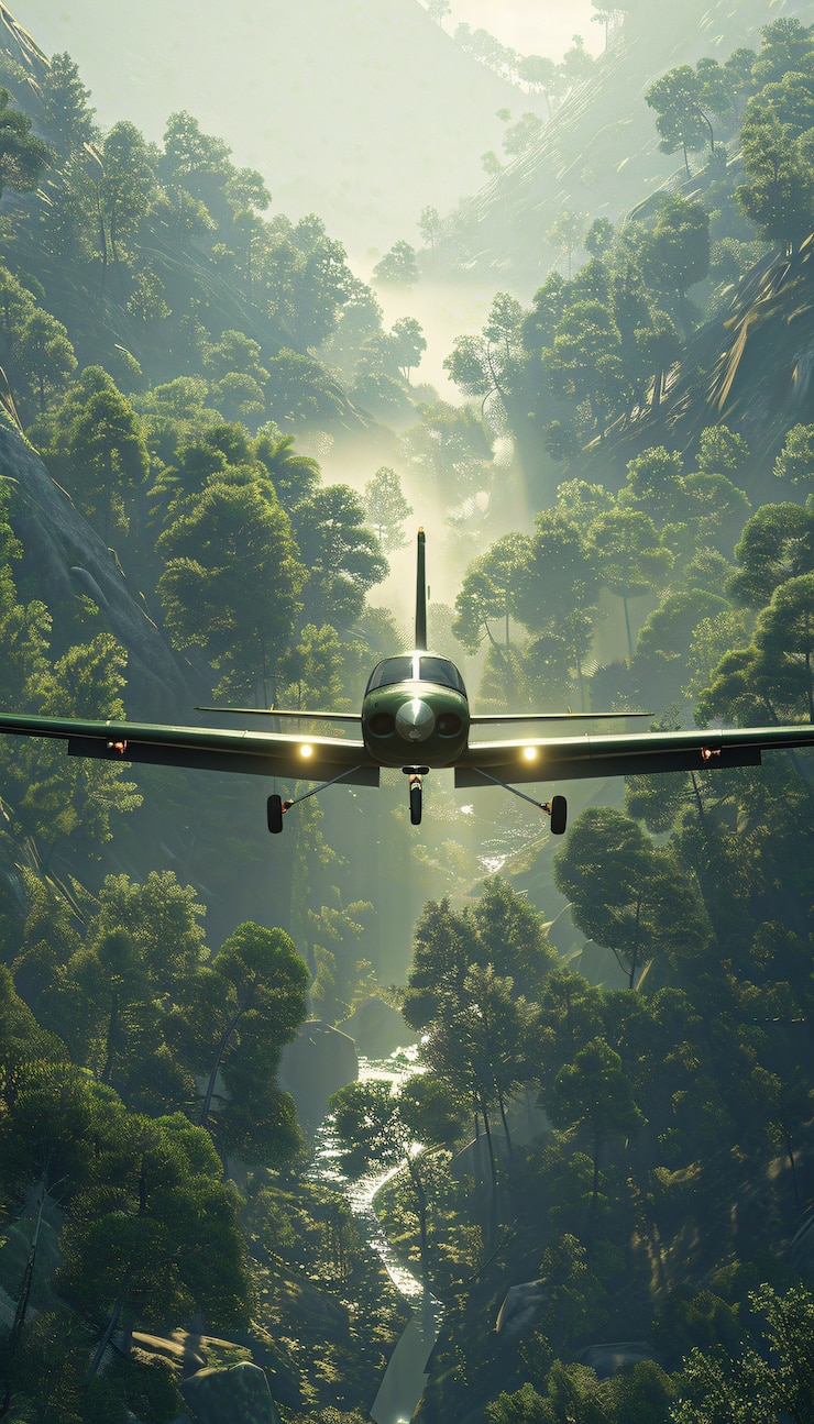 Free Photo green plane sustainable energy concept