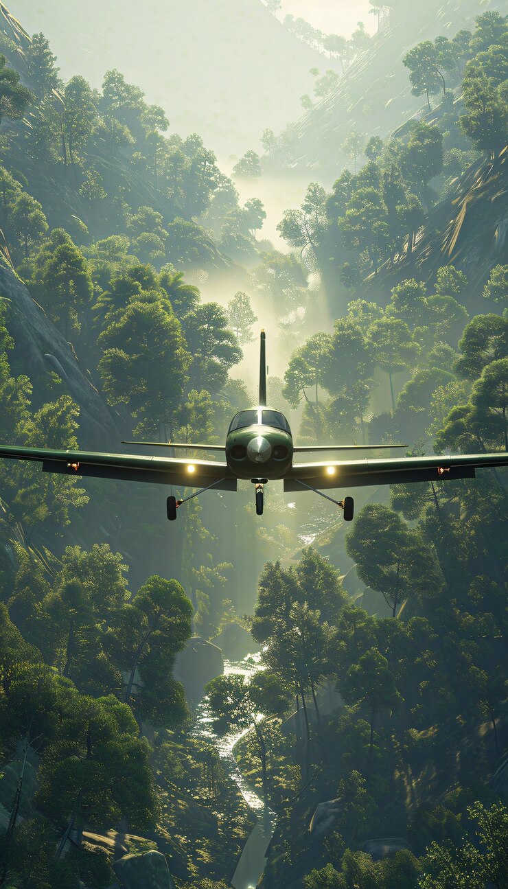 Free Photo green plane sustainable energy concept