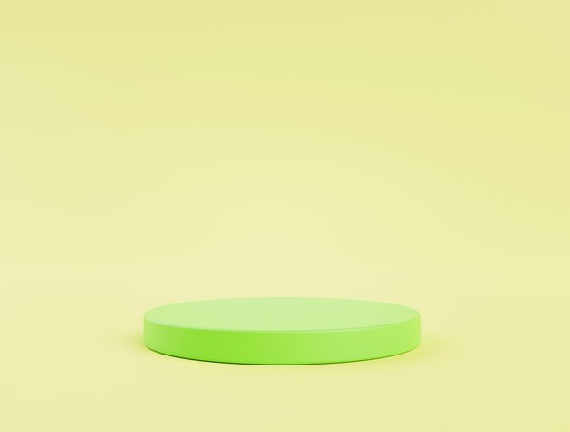 Green Podium empty pedestal product display for product placement background 3d rendering