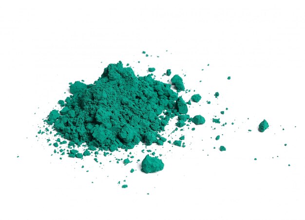 分離された緑の粉、ホーリー祭のコンセプト