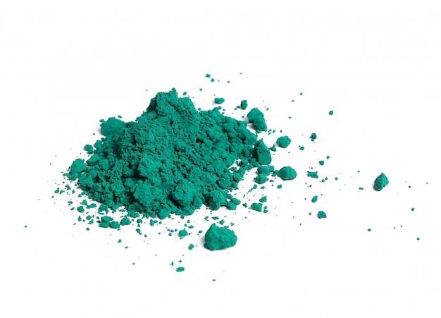 Green powder isolated, Holi festival concept