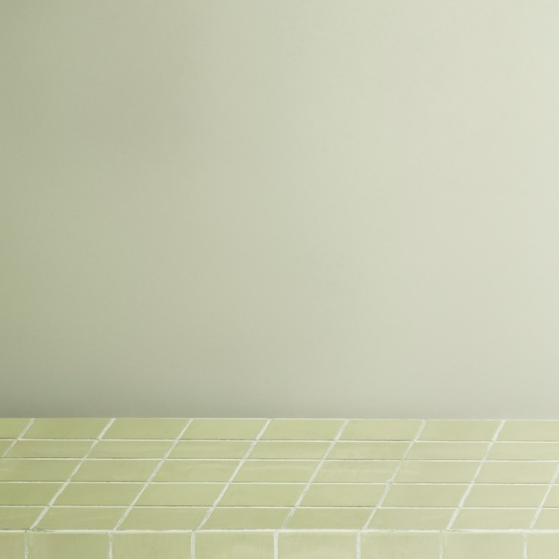 Green product backdrop, grid pattern shelf