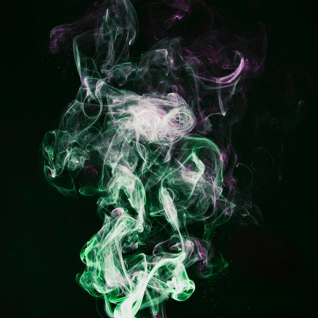 Green and purple smoke