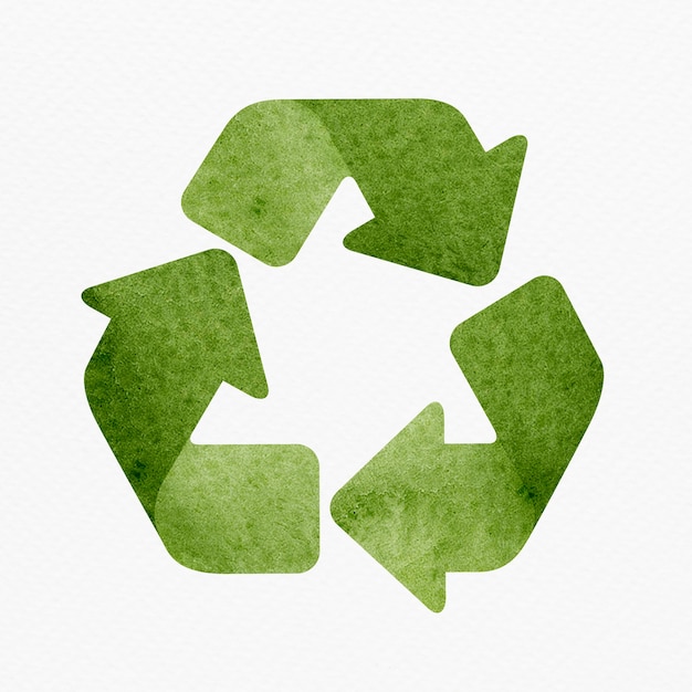 Green recycling icon design element