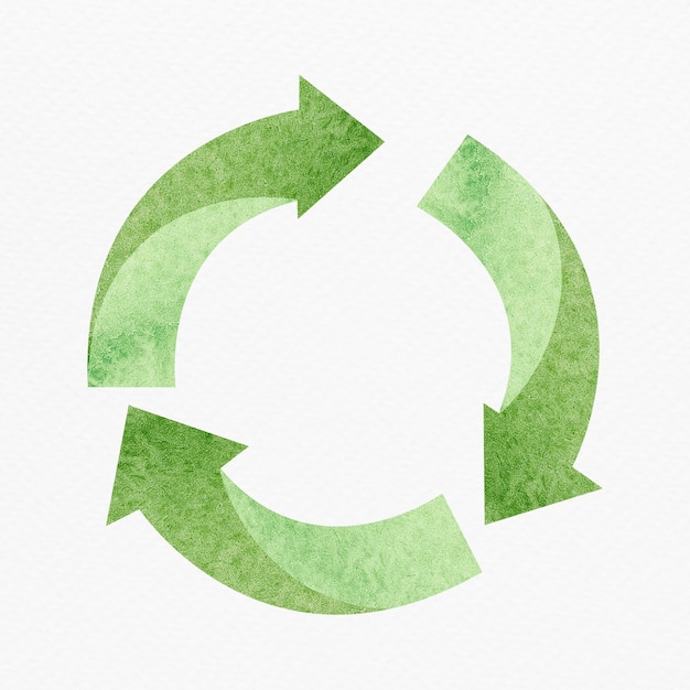 Free photo green recycling symbol design element