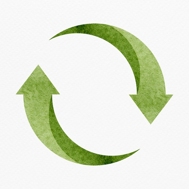 Green recycling symbol design element