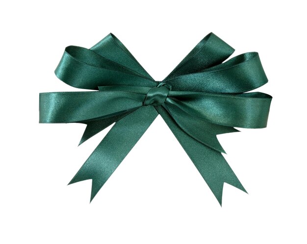 Green satin bow