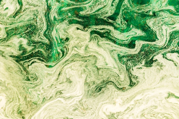 Green sea and white water foam
