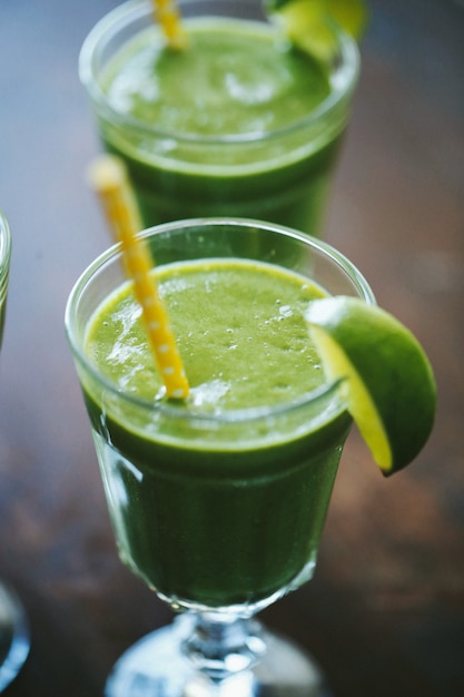 Green smoothie in a glass