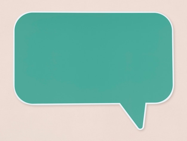 Free photo green speech bubble icon isolated