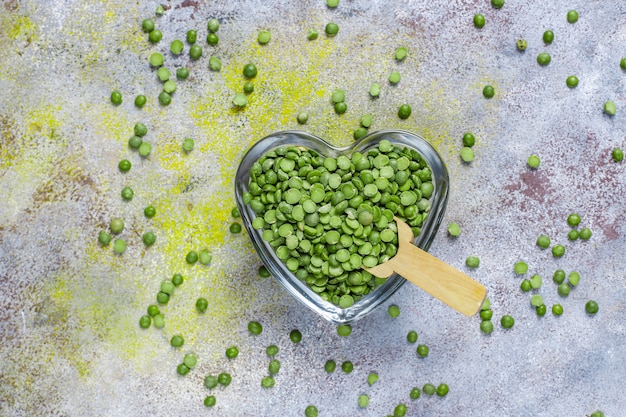 Green split peas,top view