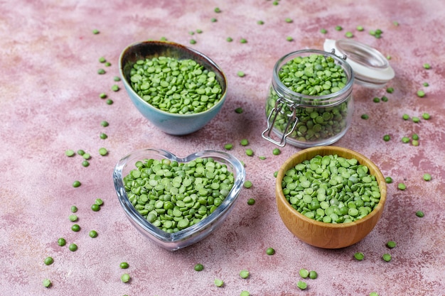 Green split peas,top view