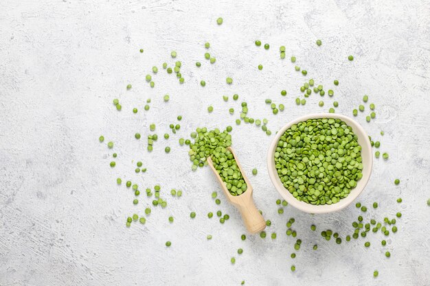 Green split peas,top view