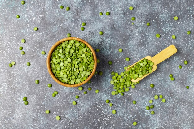 Green split peas, top view