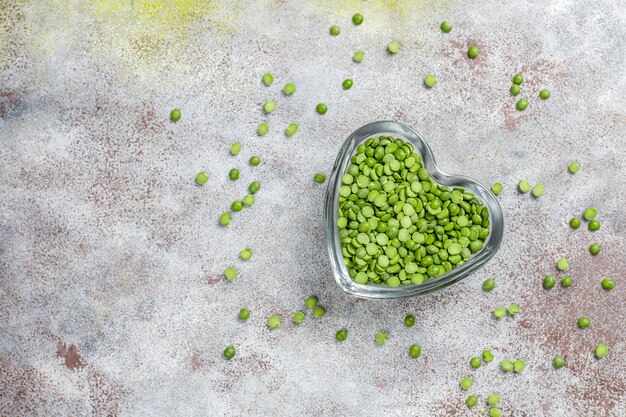 Green split peas, top view