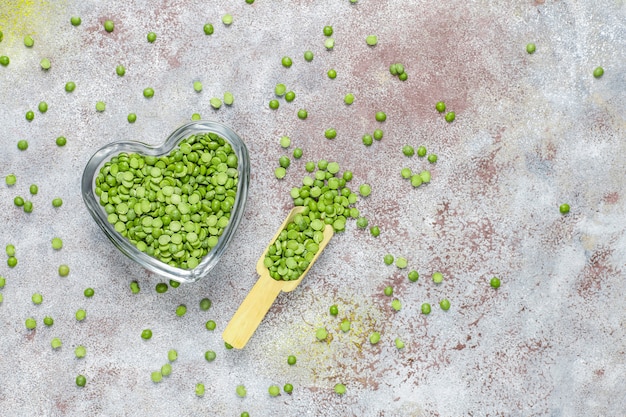 Green split peas, top view