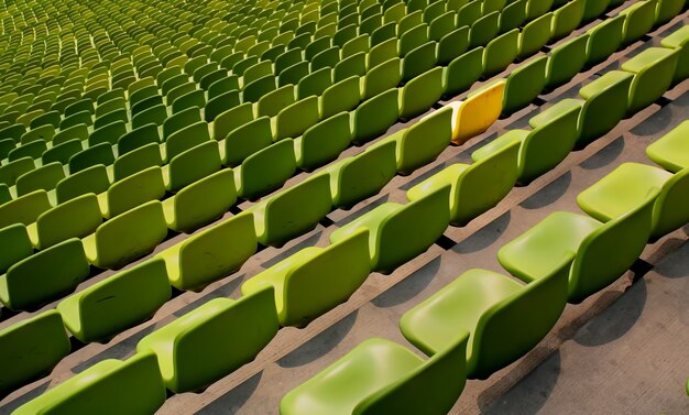 緑のスタジアム席