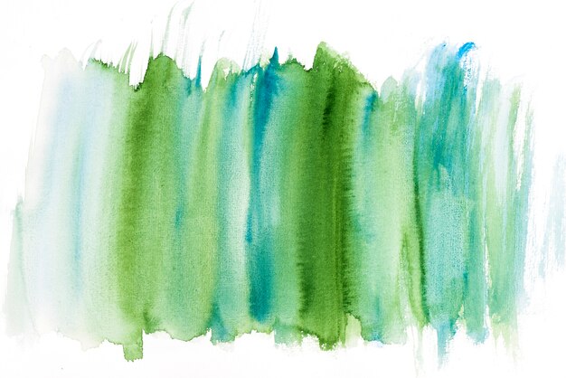 Green and turquoise watercolor brush stroke