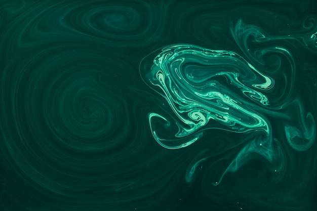Green unique swirl trendy paint waves background