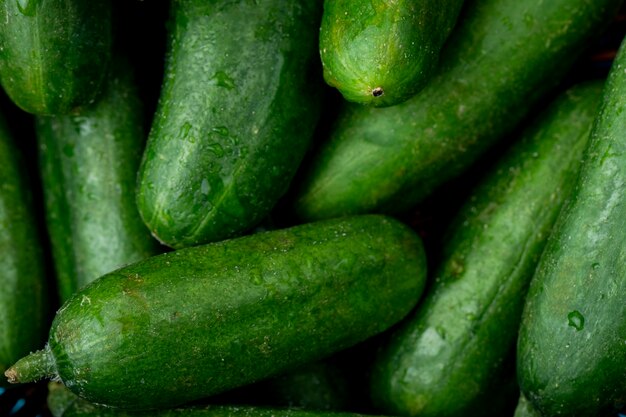 Green whole cucumbers